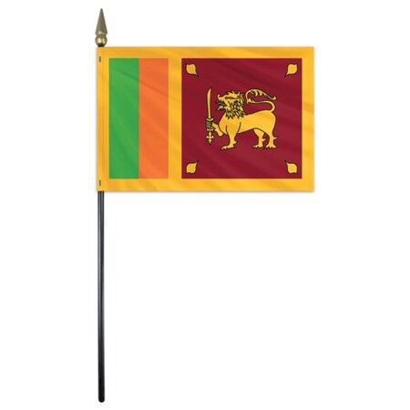 Sri Lanka Stick Flag 4x6 E Gloss